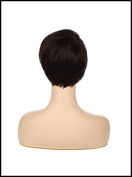 Short Pixie Cut Wig for Women with Bangs Heat Resistant Synthetic Fiber